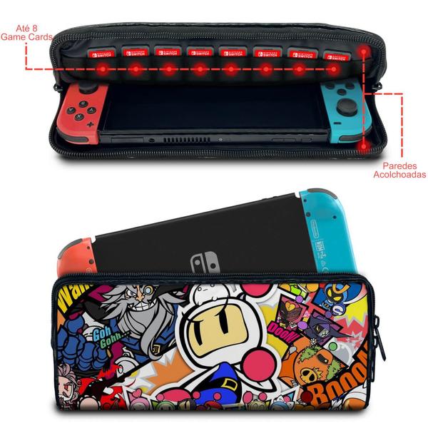 Imagem de Case Compatível Nintendo Switch Bolsa Estojo - Bomberman