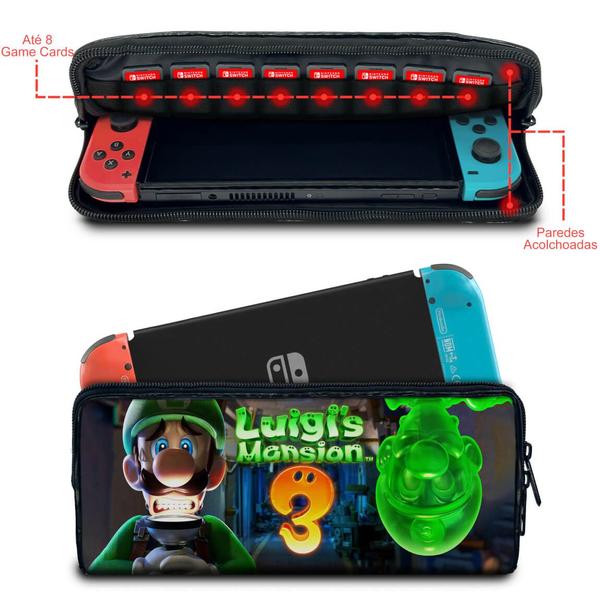 Imagem de Case Compatível Nintendo Switch Bolsa Estojo - Luigi's Mansion 3