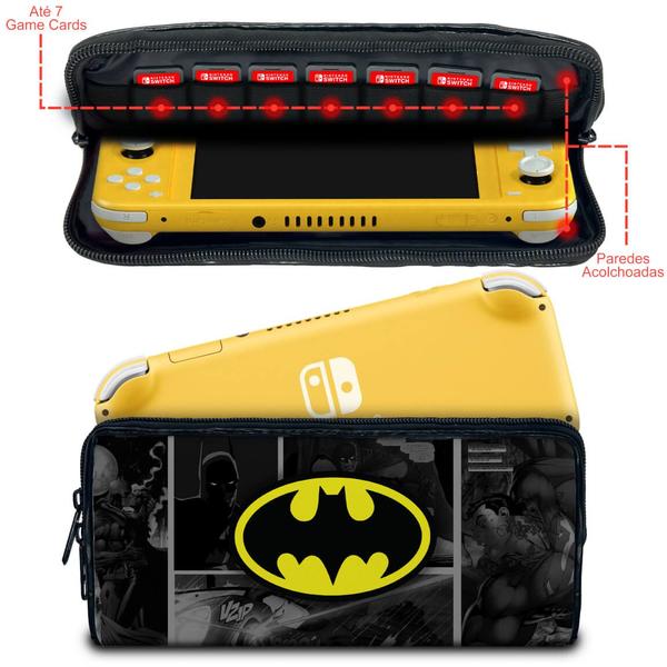 Imagem de Case Compatível Nintendo Switch Lite Bolsa Estojo - Batman Comics