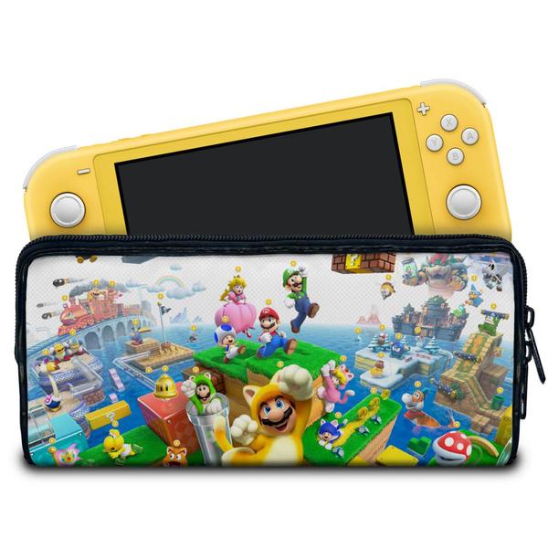 Imagem de Case Compatível Nintendo Switch Lite Bolsa Estojo - Bowser s Fury