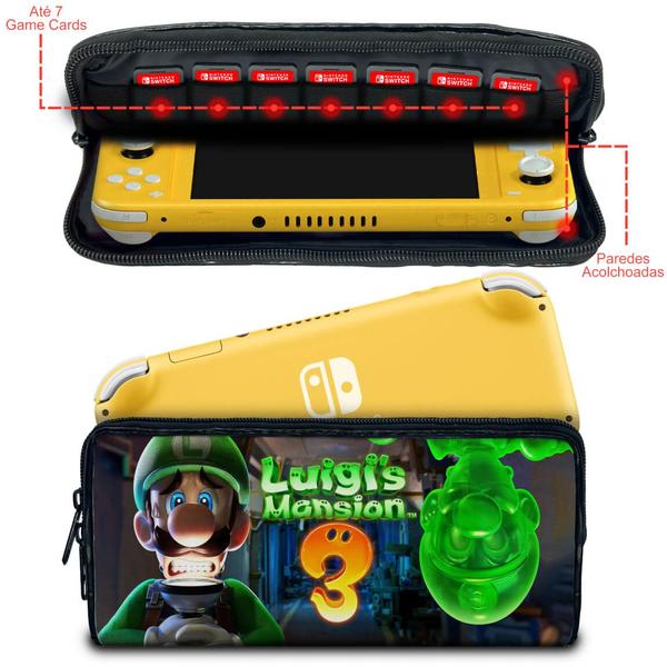 Imagem de Case Compatível Nintendo Switch Lite Bolsa Estojo - Luigi's Mansion 3