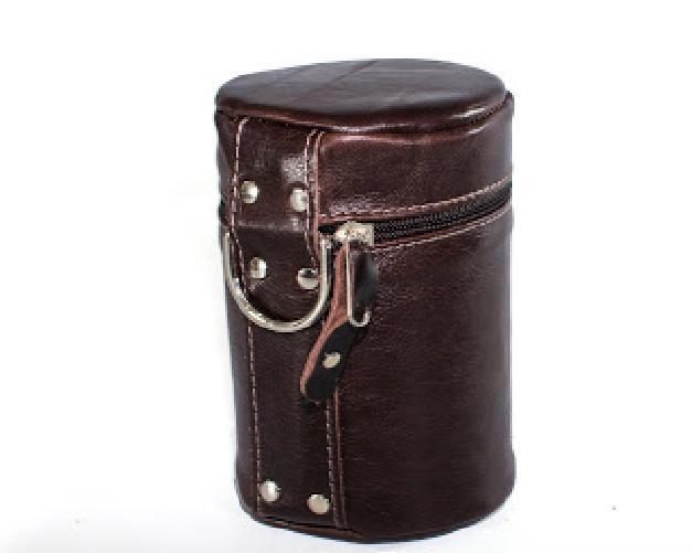 Case Em Couro Para Lentes Fotograficas Cor Café Pequeno - Photopro Imagem de Case Em Couro Para Lentes Fotograficas Cor Café Pequeno