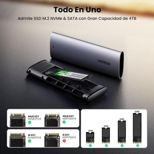 Imagem de Case Externa Para Ssd M.2 Nvme Pcie / Sata 10 Gbps Usb C 3.2