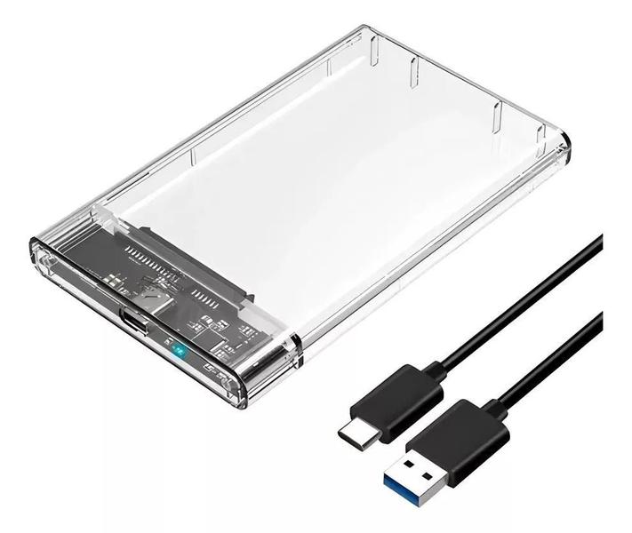 Imagem de Case Gaveta Hd Sata Externo 2.5 Usb Notebook Trasparente+ Nf