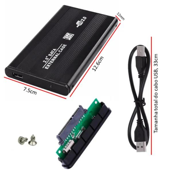 Imagem de Case Gaveta Hd Sata Externo 2,5 Completo Usb 2.0 Pc Notebook LT256PR