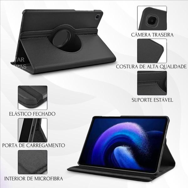 Imagem de Case Giratória Para Tablet Xiaomi Pad 6 Pro + Vidro + Caneta