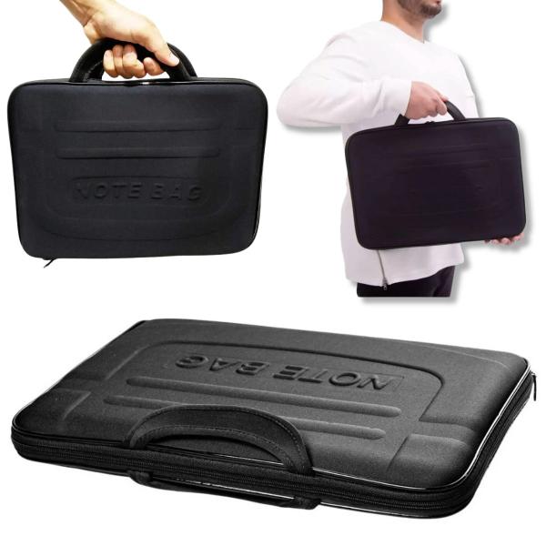 Imagem de Case Maleta Notebook Reforçada Anti Impacto 15.6'' Polegadas E Mouse Pad Neoprene Preto