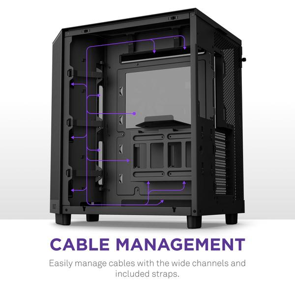 Imagem de Case NZXT H6 Flow CC-H61FB-01 Compact Mid-Tower preta