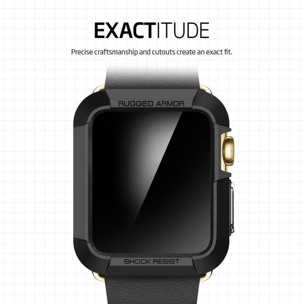 Imagem de Case Original Spigen Apple Watch 38mm Rugged Armor Black