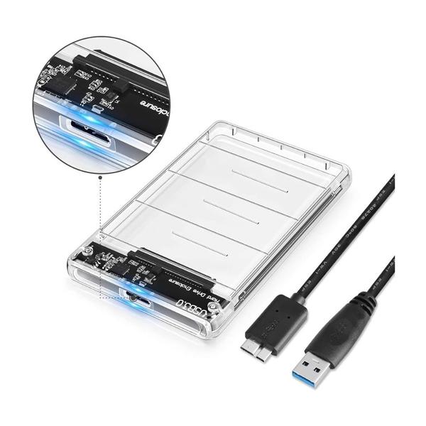 Imagem de Case Para Hd 2.5 Sata Usb 3.0 Transparente Slim Externo