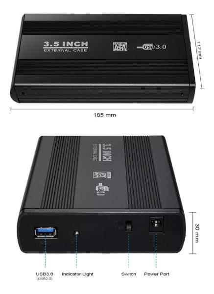 Imagem de Case Para Hd 3,5 Externo Computador Sata Usb