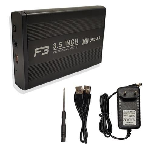 Imagem de Case para Hd Externo 3,5" SATA USB 2.0, Preto JC-CS3.5