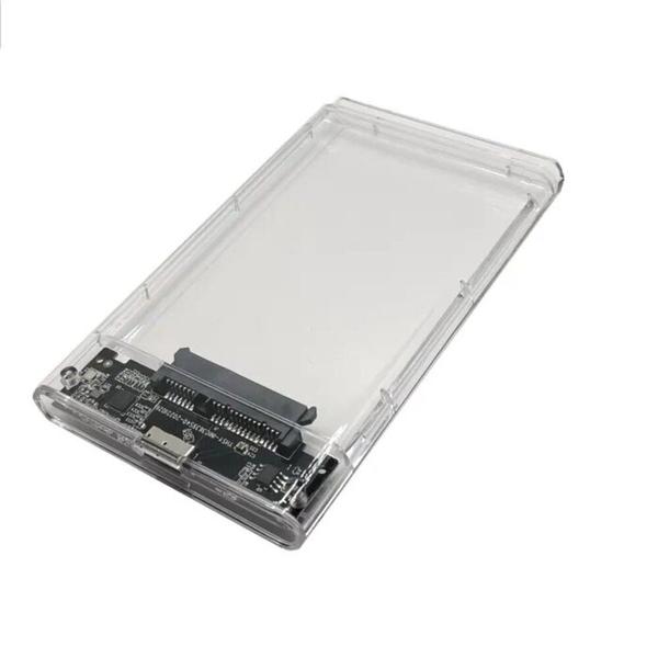 Imagem de Case Para HD Externo de 2,5" SATA Para USB, 2.0 USB 3.0 Transparente + Cabo de Conexão USB