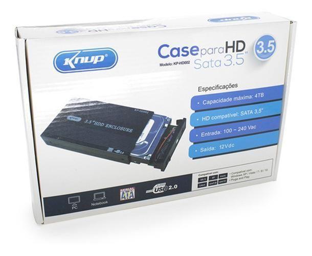 Imagem de Case Para Hd Externo Sata 3.5 Usb 2.0 Knup Kp-Hd002 Prata