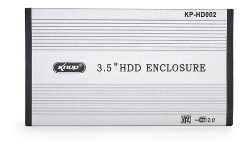 Imagem de Case Para Hd Externo Sata 3.5  Usb 2.0 Knup Kp-hd002 Prata