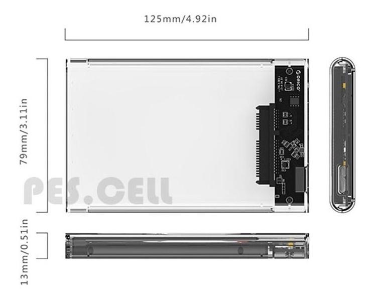 Imagem de Case Para Hd Externo Transparent Notebook Sata 2.5 Usb 3.0 2