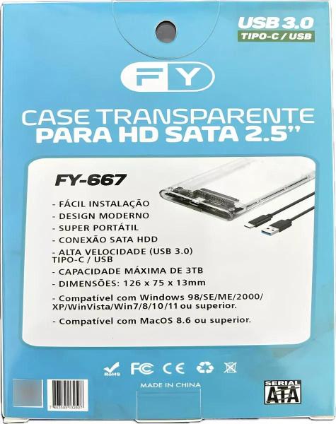 Imagem de Case para HD Externo USB 3.0  Resistente e Transparente