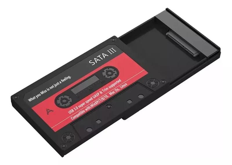 Imagem de Case preto pra hd ssd externo fita k7 pra controladora dj