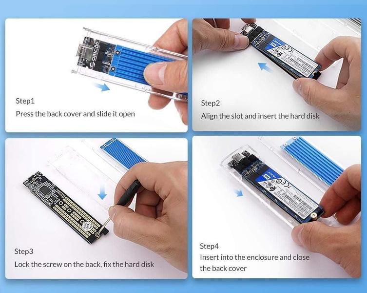 Imagem de Case Ssd M2 Adaptador Sata Pci Nvme Nv2 Usb 3.1 Type-C 10Gb