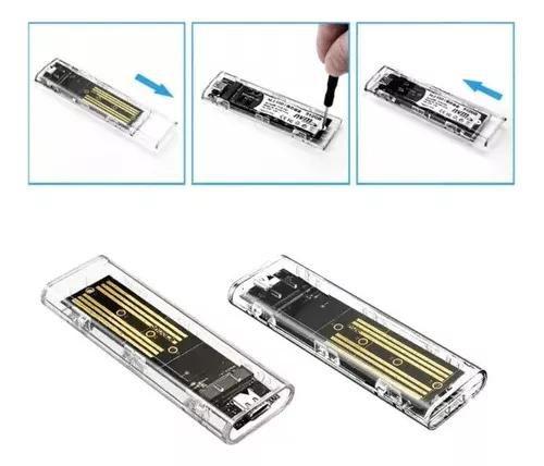 Imagem de Case Transparente Sata  Ngff/nvme Para Usb 3.0/3.1  Fy-879