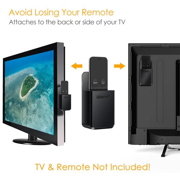 Imagem de CaseBot para Suporte Remoto Apple TV, Prateleira de suporte do sistema de montagem (compatível com Apple TV 4K, 4º, 3º, 2º Gen, Controlador Remoto Roku, Samsung Smart Hub 4K TV Remote Control) por Fintie, Preto