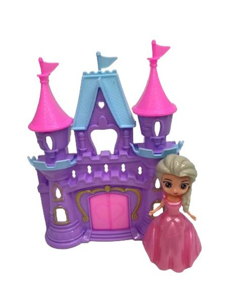 Imagem de Casinha Castelo com Boneca Troca-Roupa de Plástico e Acessórios brinquedo divertido com 8 Peças