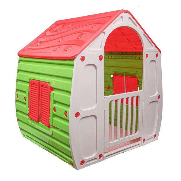 Imagem de Casinha de Brinquedo Infantil Playground Grande Magic House com Porta e Janela Vermelha/verde