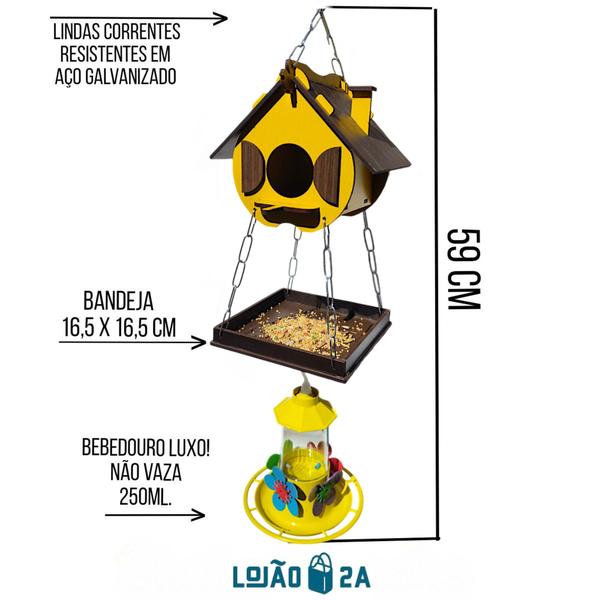 Imagem de Casinha De Passarinhos + Bebedouro Para Beija-flores Livres