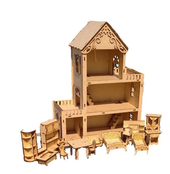 Casinha Infantil De Bonecas Brinquedos Para Meninas Natural - Start Artesanatos Imagem de Casinha Infantil De Bonecas Brinquedos Para Meninas Natural