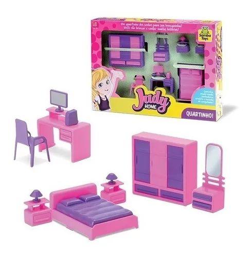 Imagem de Casinha Jogo Quarto Cozinha e Sala Brinquedo Faz de conta Menina Judy