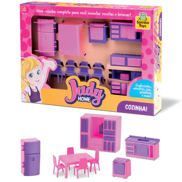 Imagem de Casinha Jogo Quarto + Cozinha + Sala Brinquedo Menina Judy