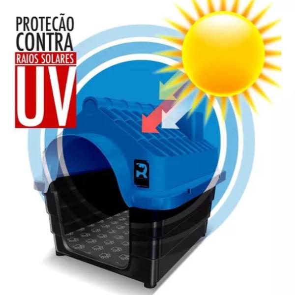 Imagem de Casinha Pet Porte Médio N4 + 2 Comedouro Inox Antiderrapante