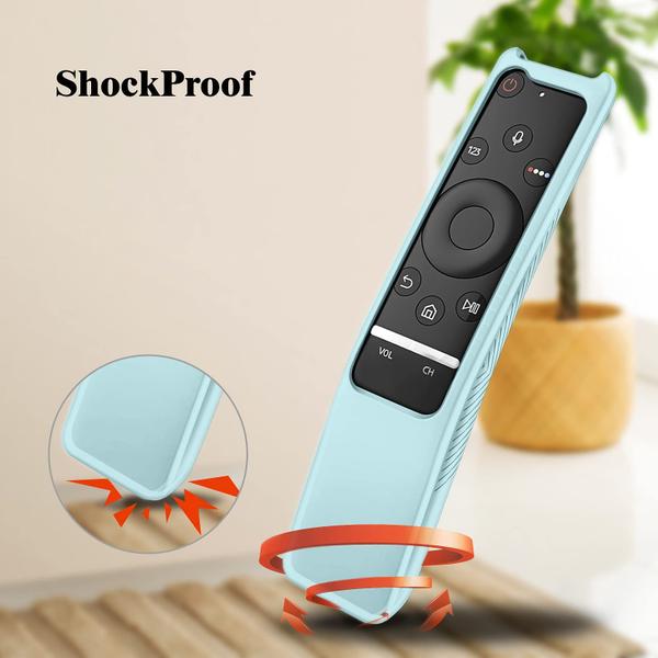 Imagem de Caso de proteção Fintie Compatível Samsung Smart TV Controle Remoto BN59 Série, CaseBot Leve Peso Luz Crianças Anti Slip Shock Proof Silicone Cover de Silicone, Brilho Azul no Escuro