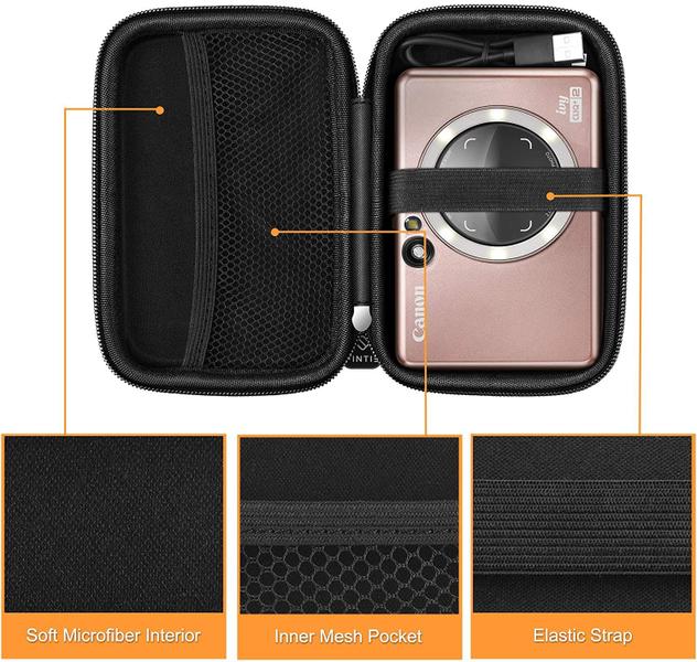 Imagem de Caso de proteção Fintie para Fujifilm Instax Mini Link, HP Sprocket Plus, Canon Ivy Mini Photo Printer, Canon Ivy CLIQ/CLIQ2/CLIQ2/CLIQ+2 Instant Camera Printer-Hard Shockproof Carry Bag (Emerald Illusions)