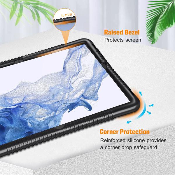 Imagem de Caso de silicone fintie para Samsung Galaxy Tab S7 11'' 2020 (Modelo SM-T870/T875/T878), S Pen Holder Honey Comb Series Kids Friendly Light Weight Shock Proof Protective Cover, Preto