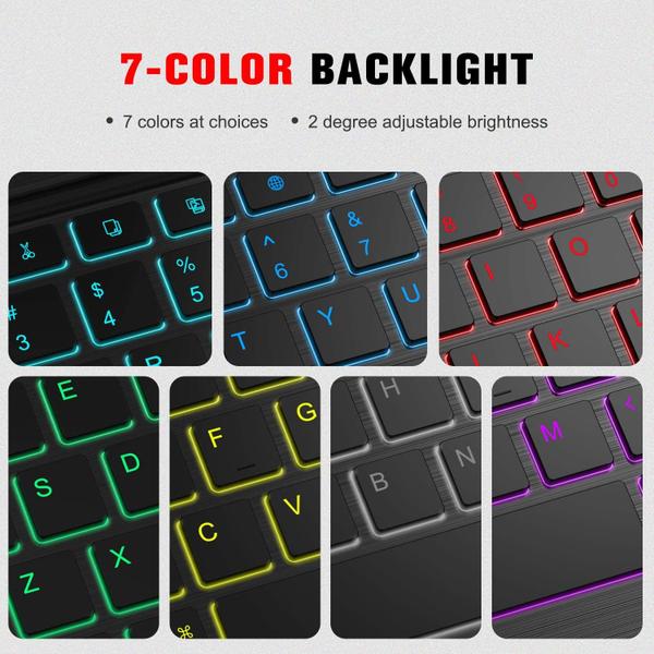 Imagem de Caso de teclado Fintie para Samsung Galaxy Tab S6 10,5" 2019 (Modelo SM-T860/T865/T867), Tampa Slim w/Teclado Bluetooth Sem Fio Destacável, 7 Color Backlight, Preto