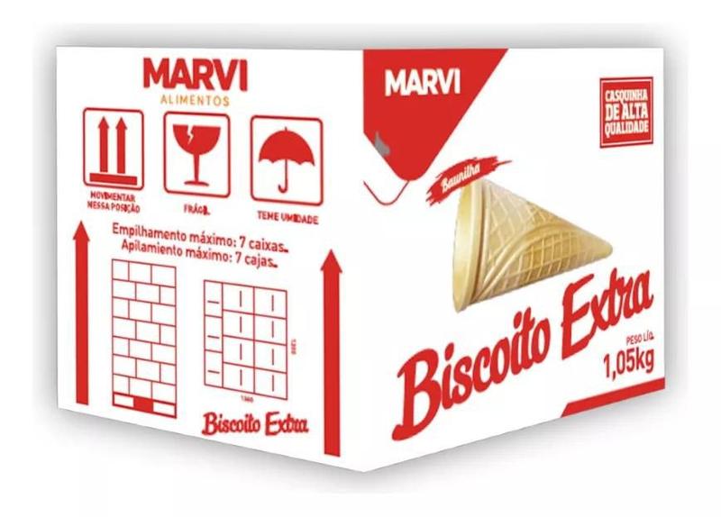 Imagem de Casquinha Biscoito Doce Marvi Sorvete Ou Cone C/300 Unidades