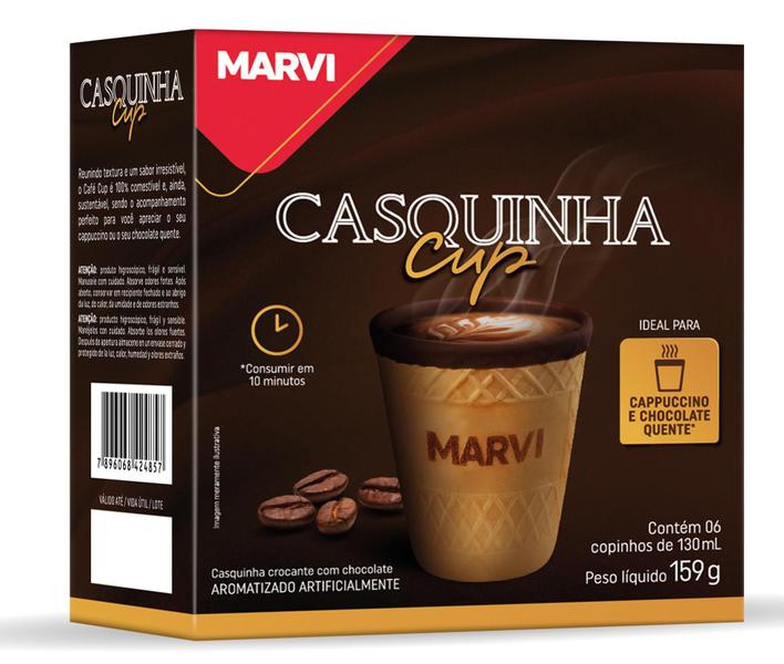 Casquinha Cup 130 Ml Marvi Cafés 6Un - Marvi alimentos Imagem de Casquinha Cup 130 Ml Marvi Cafés 6Un