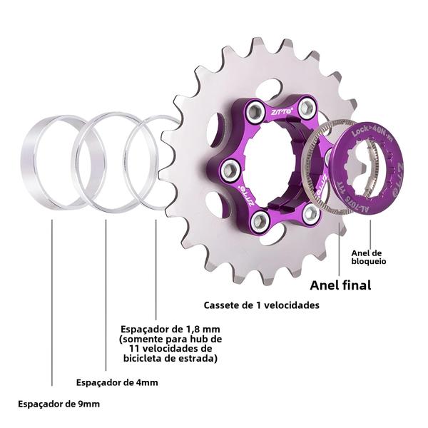 Imagem de Cassete de Bicicleta MTB 16T-23T - Velocidade Única com Tensor