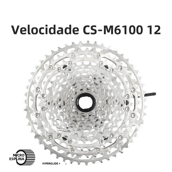 Imagem de Cassete Shimano Deore M6100 12 Velocidades 51T Micro Spline - MTB