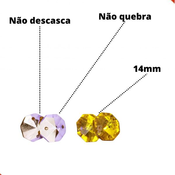 Imagem de Castanha Com Dois Furos Base Prata 14mm Em Vidro Com 200 Peças Na Cartela