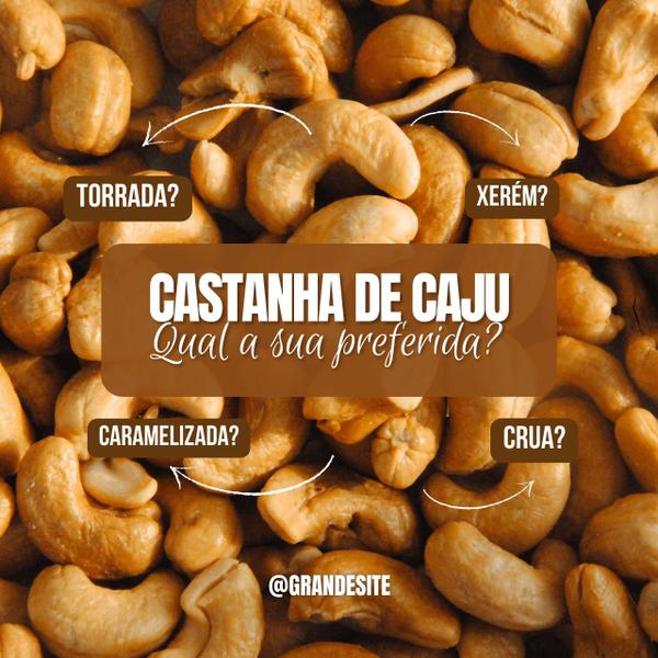 Imagem de Castanha de Caju Torrada em bandas sem Sal Direto do Nordeste. Combate aos Sintomas de Depressão