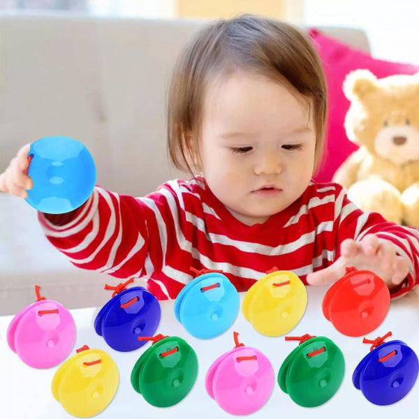 Imagem de Castanholas Coloridas Infantis Em Plástico Par