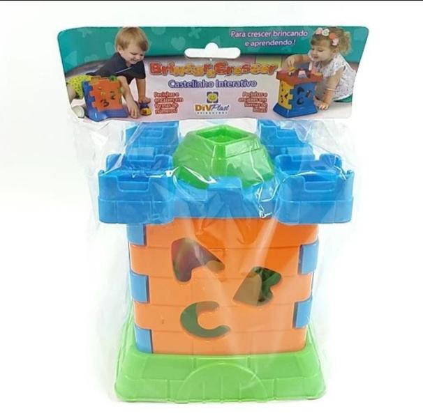 Imagem de Castelinho Cubo Peças Educativas Encaixar Brinquedo Infantil