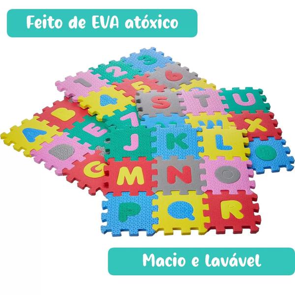 Imagem de Castelo alfabeto eva letras e números colorido 36pç 8x8cm