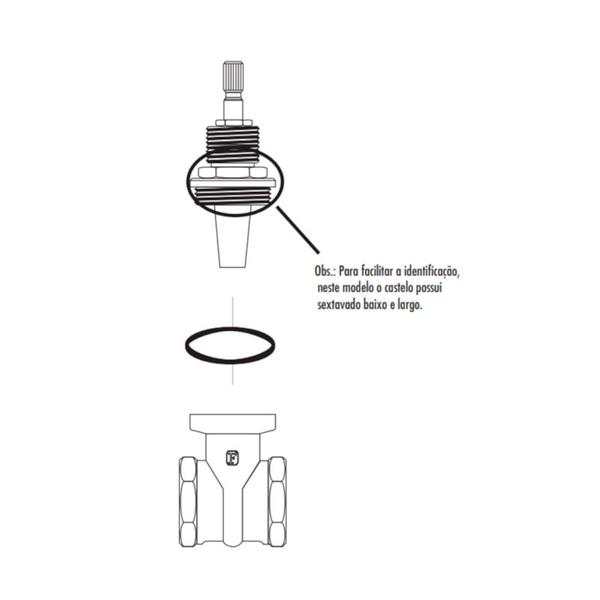 Imagem de Castelo B 1509 para Registro de Gaveta de 1.1/2'' 00890 - Fabrimar