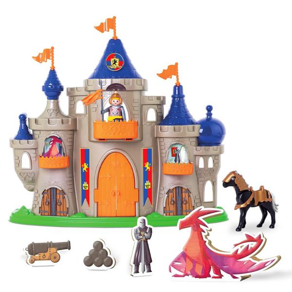 Imagem de Castelo Medieval c/ cavalo e boneco + Castelo Princesa Judy brinquedo kit brinquedo menino menina