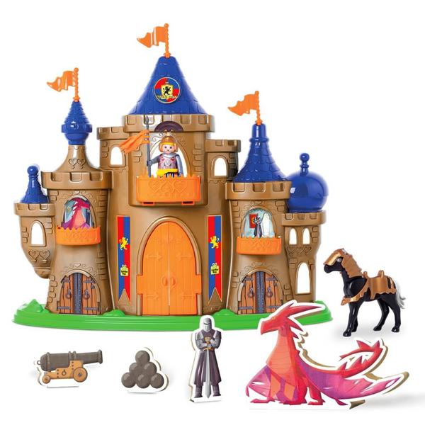 Imagem de Castelo Medieval Com Boneco Cavalo E Acessórios - Samba Toys