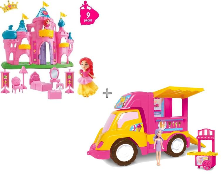 Imagem de Castelo Princesa Judy mais carrinho Sorveteria food truck Judy Sambatoys brinquedo menina