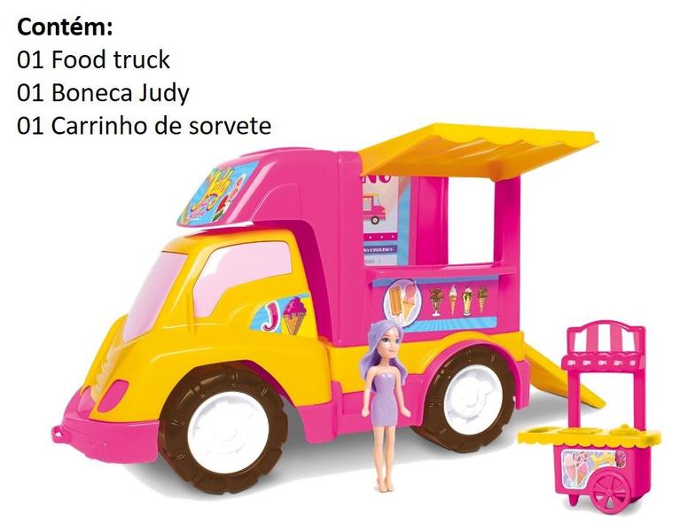 Imagem de Castelo Princesa Judy mais carrinho Sorveteria food truck Judy Sambatoys brinquedo menina